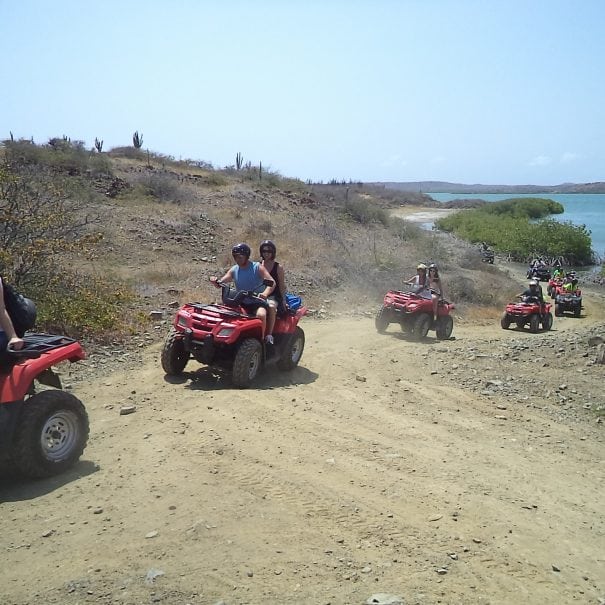 An ATV on a dirt trail in Curaçao